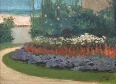 Soter Jaxa-Małachowski, Widok na morze koło Hotelu Grand, 1929, 1929, pastel, papier