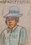 Portret kobiety w kapeluszu by Nikifor Krynicki, kredka, papier, sold Oct 2023