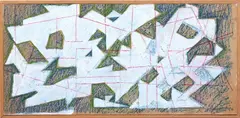 Józef Jarema, Kompozycja, 1956, 1956, tempera, pastel, tektura, 14