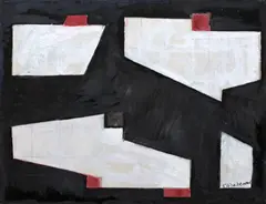 Józef Jarema, Bez tytułu, 1954, 1954, tempera, olej, tektura