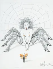 Rafał Olbiński, Victim of love, 2016, 2016, ołówek, akwarela, papier