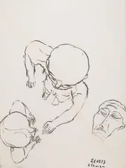 Bez tytułu, 1993 by Grzegorz Klaman, 1993, tusz, papier, sold Aug 2023