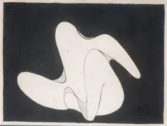 Akt, lata 60. XX wieku by Adam Smolana, tusz, tempera, ołówek, papier, sold Aug 2023