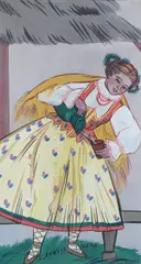 Zofia Stryjeńska, Dziewczyna z dzbanem, gwasz, tektura