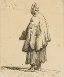 Żebraczka, 1787 r. by Jean-Pierre Norblin de La Gourdaine, 1787, akwaforta, sucha igła, sold Sep 2023