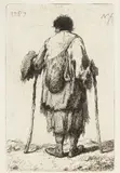 Żebrak, 1787 r. by Jean-Pierre Norblin de La Gourdaine, 1787, akwaforta, sucha igła, papier, sold Sep 2023