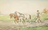 Karol Kossak, Praca w polu, akwarela, papier