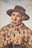 Jerzy Rupniewski, Portret staruszka w kapeluszu, 1931 r., 1931, akwarela, papier