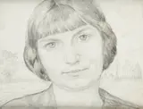 Głowa kobiety (portret żony) by Władysław Skoczylas, ołówek, papier, 13, sold Sep 2023