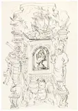 Projekt Ilustracji - Karol Radziwił. Panie Kochanku by Antoni Uniechowski, piórko, papier, 29, sold Sep 2023