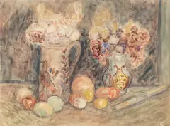 Emil Krcha, Martwa natura, 1952 r., 1952, akwarela, papier