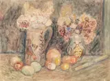 Emil Krcha, Martwa natura, 1952 r., 1952, akwarela, papier