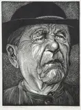Paweł Steller, Baca - z teki Typy polskie, 1936 r., 1936, drzeworyt, papier, 35