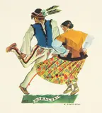 Góralski z cyklu by Zofia Stryjeńska, rotograwiura, papier, sold Sep 2023