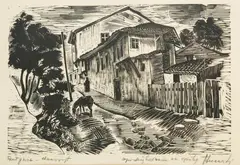 Tadeusz Tuszewski, Bułgaria, drzeworyt, papier