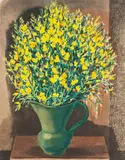 Moïse Kisling, Kwiaty janowca, litografia barwna, papier