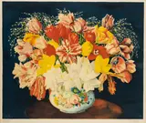 Moïse Kisling, Kwiaty, litografia barwna, papier