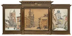 Tadeusz Cieślewski, Tryptyk warszawski, akwarela, papier