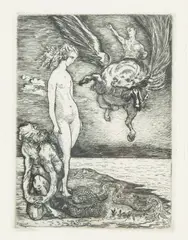 Andromeda, 1920 by Konstanty Brandel, 1920, akwaforta, papier, sold Sep 2023