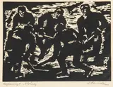 Jan Stańda, Hokej, drzeworyt, papier