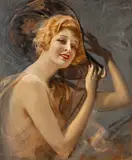 Tadeusz Styka, Uśmiechnięta – portret Dolly Grey, olej, płótno, 76