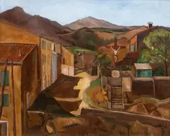 Simon Mondzain, Wioska w górach, 1924 r., 1924, olej, płótno