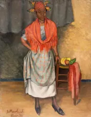 Jakub Markiel, Kobieta w chuście, 1936 r., 1936, olej, płótno
