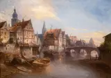 Karl Kaufmann, Widok na miasto, olej, płótno