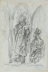 Jan Matejko, Kazimierz Jagiellończyk, 1872, 1872, ołówek, papier