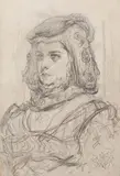 Jan Matejko, Królowa Bona, 1871, 1871, ołówek, papier