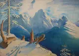 Bronisław Kłosowski, Tatry zimą, 1944, 1944, akwarela, papier