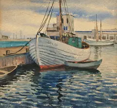 Jan Gasiński, Kuter rybacki GDY.26, 1933, 1933, akwarela, papier