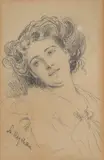 Stanisław Rejchan, Portret kobiety, ołówek, papier, 13
