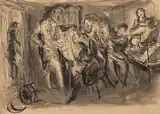 Antoni Uniechowski, Orgietka, tusz, papier