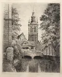Bruno Reinhold, Kościół św. Katarzyny w Gdańsku, akwaforta, papier, 29