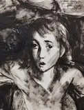 Maurycy Medrzycki, Dziecko z getta, 1950, 1950, tusz, papier
