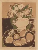 Henryk Hayden, Martwa natura, ok. 1950, 1950, litografia barwna, papier, 21