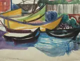Izabela Delekta-Wicińska, Łodzie, 1968, 1968, akwarela, papier, 35