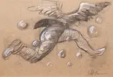 Mieczysław Górowski, Bez tytułu, 1990, 1990, węgiel, kreda, tektura