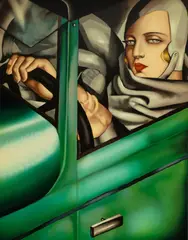 Tamara Łempicka, Autoportret w zielonym bugatti, serigrafia barwna, papier