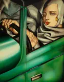 Tamara Łempicka, Autoportret w zielonym bugatti, serigrafia barwna, papier