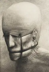 Zdzisław Beksiński, Obserwator, 1967, 1967, ołówek, papier, 67