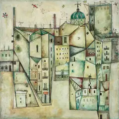 Leszek Rózga, Pejzaż - Łódź, 1959, 1959, olej, płótno