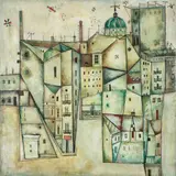 Leszek Rózga, Pejzaż - Łódź, 1959, 1959, olej, płótno