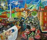 Michalina Czurakowska, My City, akryl, płótno