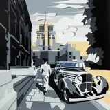Jakub Napieraj, Tajemnica Keppel Street, 2023, 2023, akryl, płyta