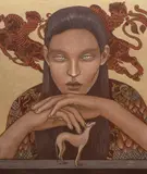 Katarzyna Kołtan, Izel, 2023, 2023, tempera żółtkowa, płyta