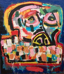 Paweł Kałużyński, Bez tytułu, z cyklu "Gęby", 2017, 2017, olej, płótno