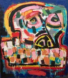 Paweł Kałużyński, Bez tytułu, z cyklu "Gęby", 2017, 2017, olej, płótno