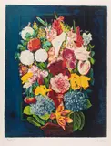 Moïse Kisling, Kwiaty, litografia barwna, papier